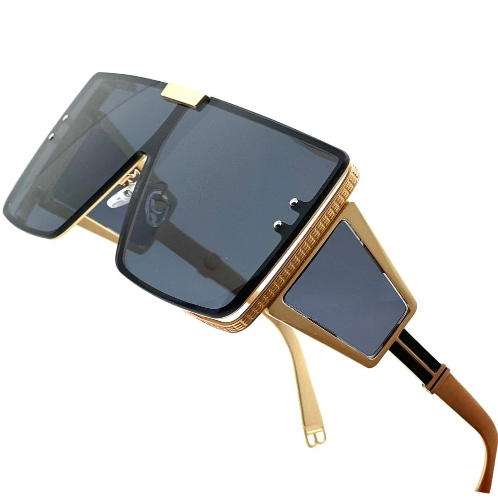 Oversized Shield Sunglasses XXL Flat Top Square‎ Frame Fashion Shades Men Gafas